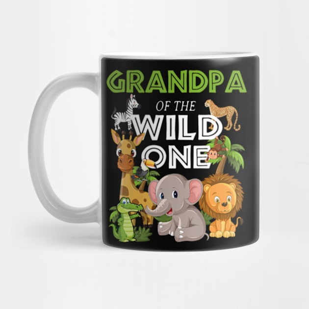 Grandpa of the Wild One Zoo Birthday Jungle Animal by Eduardo